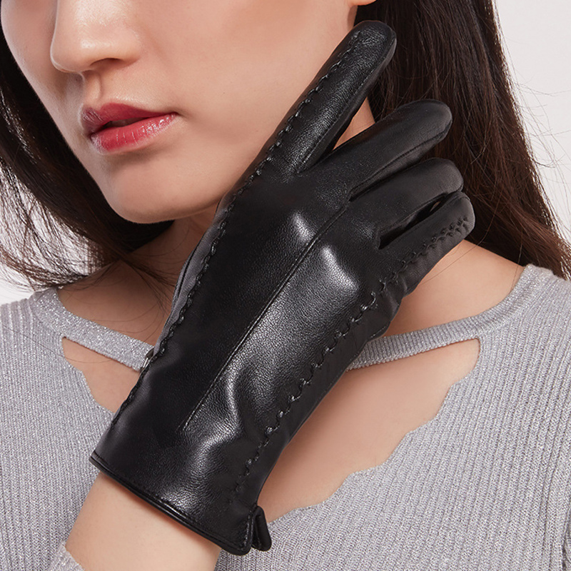 Women's Sheepskin Gloves Winte - Leather Driving Glove ulasan dan harga