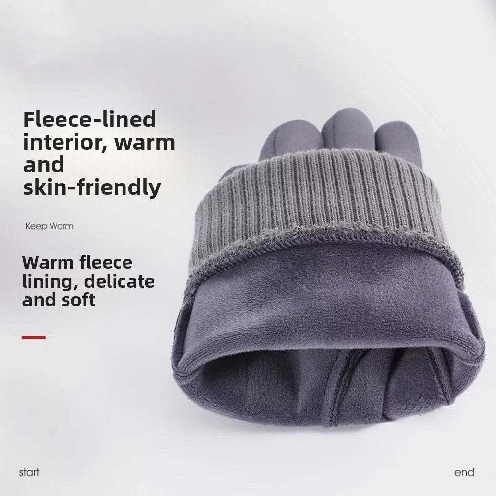 Driving Mittens Fleece Lining  - Leather Driving Glove ulasan dan harga